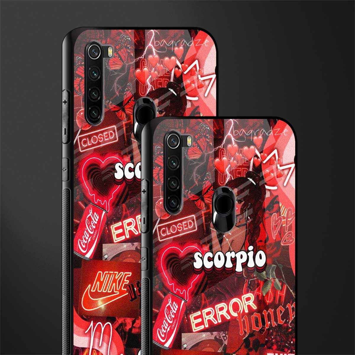 scorpio aesthetic collage glass case for redmi note 8 image-2