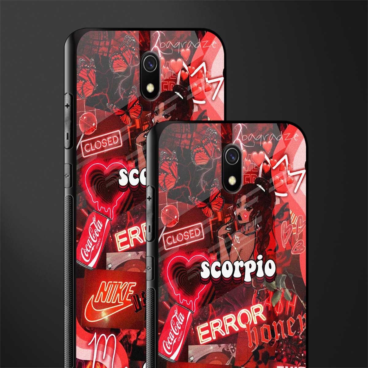 scorpio aesthetic collage glass case for redmi 8a image-2