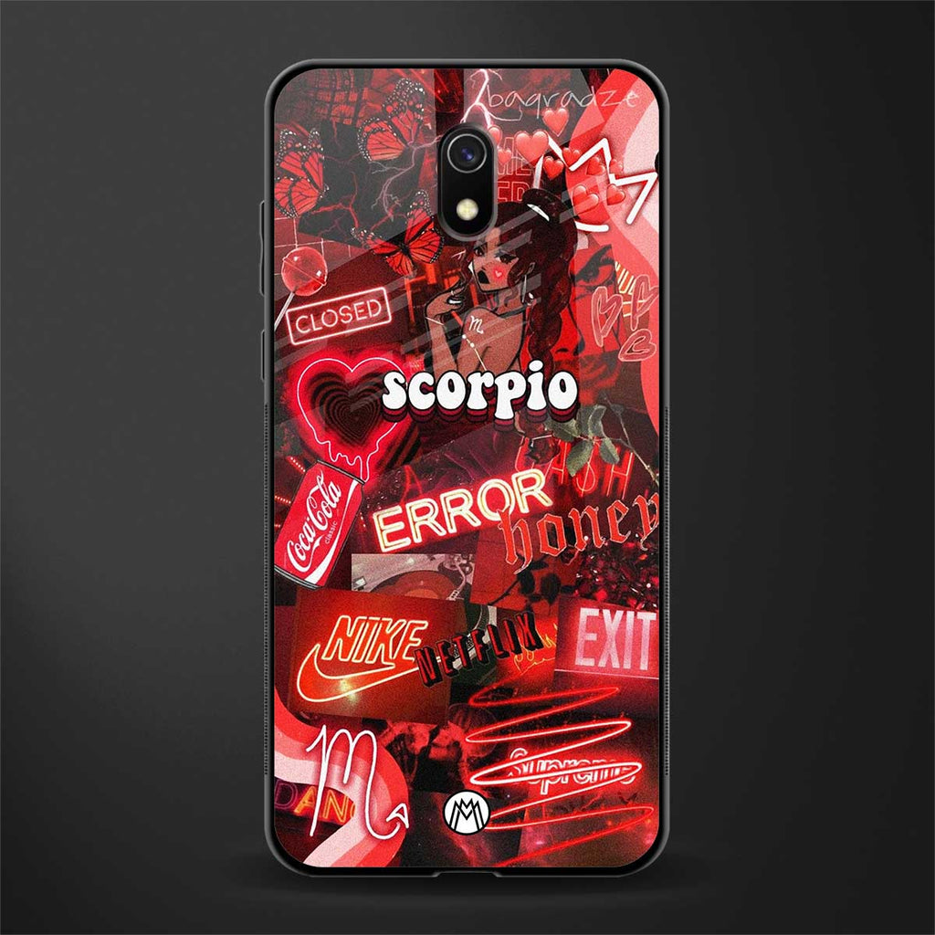 scorpio aesthetic collage glass case for redmi 8a image