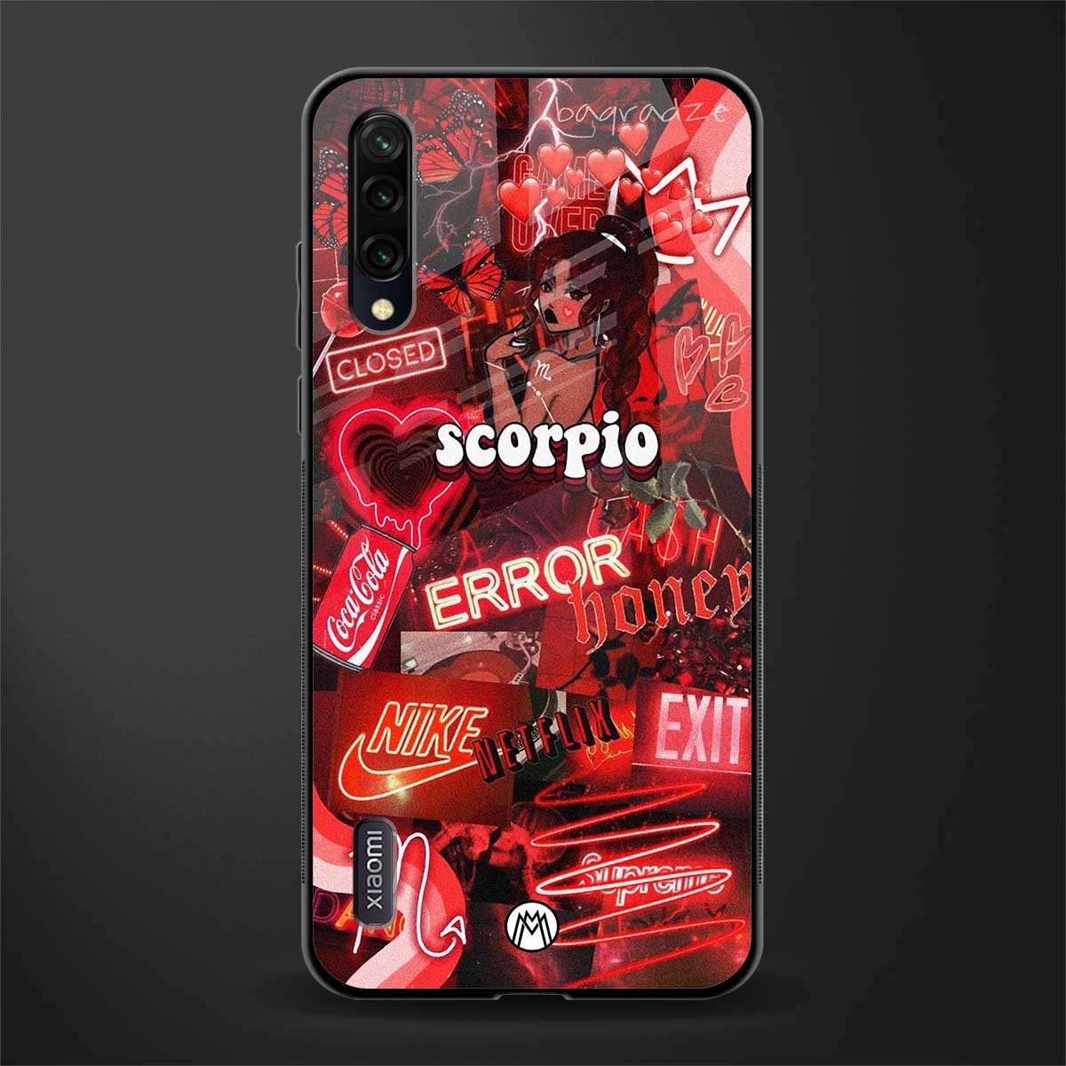 scorpio aesthetic collage glass case for mi a3 redmi a3 image