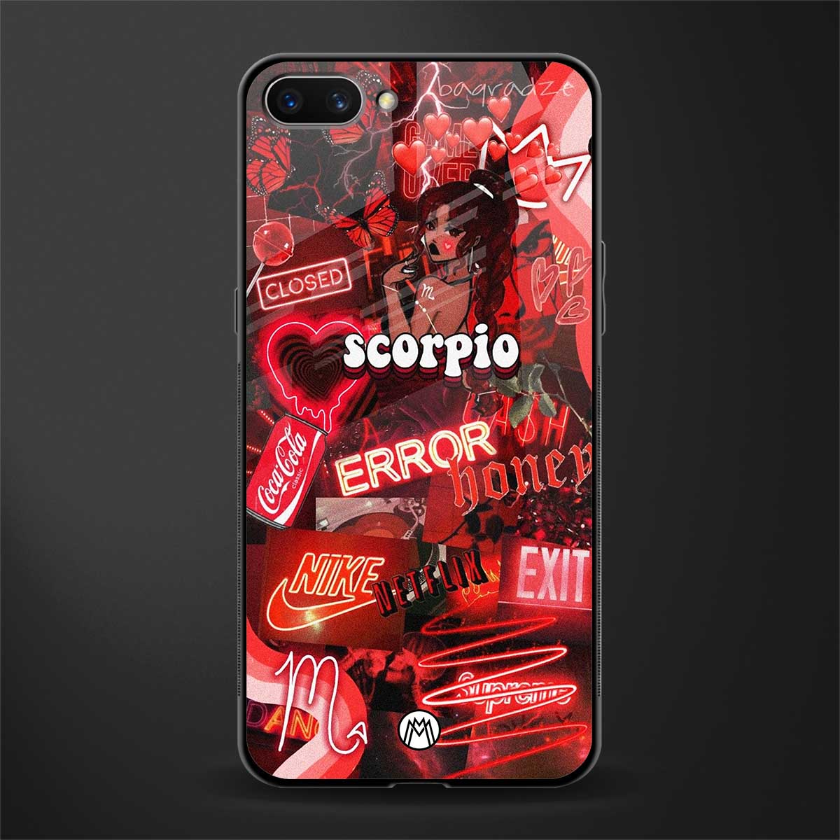 scorpio aesthetic collage glass case for realme c1 image