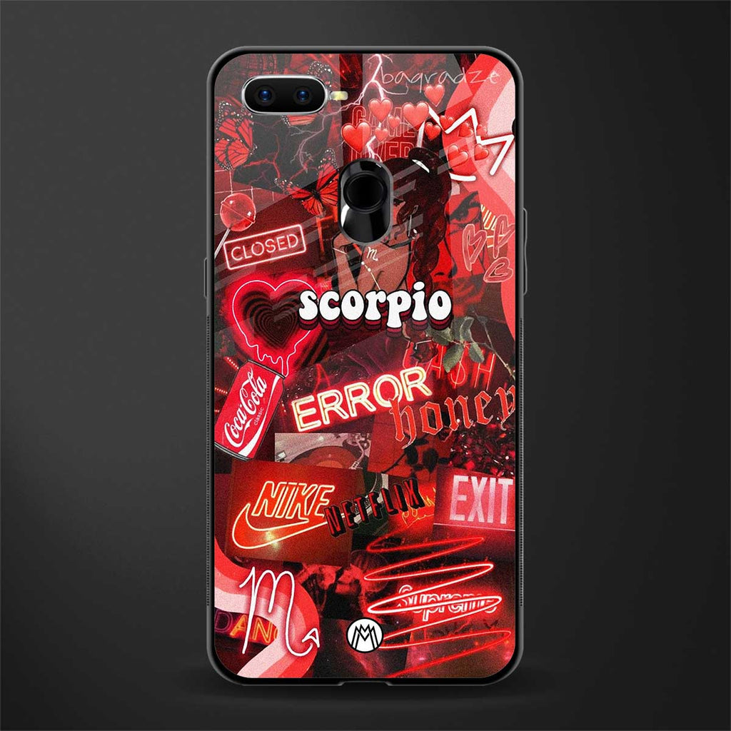 scorpio aesthetic collage glass case for oppo a12 image