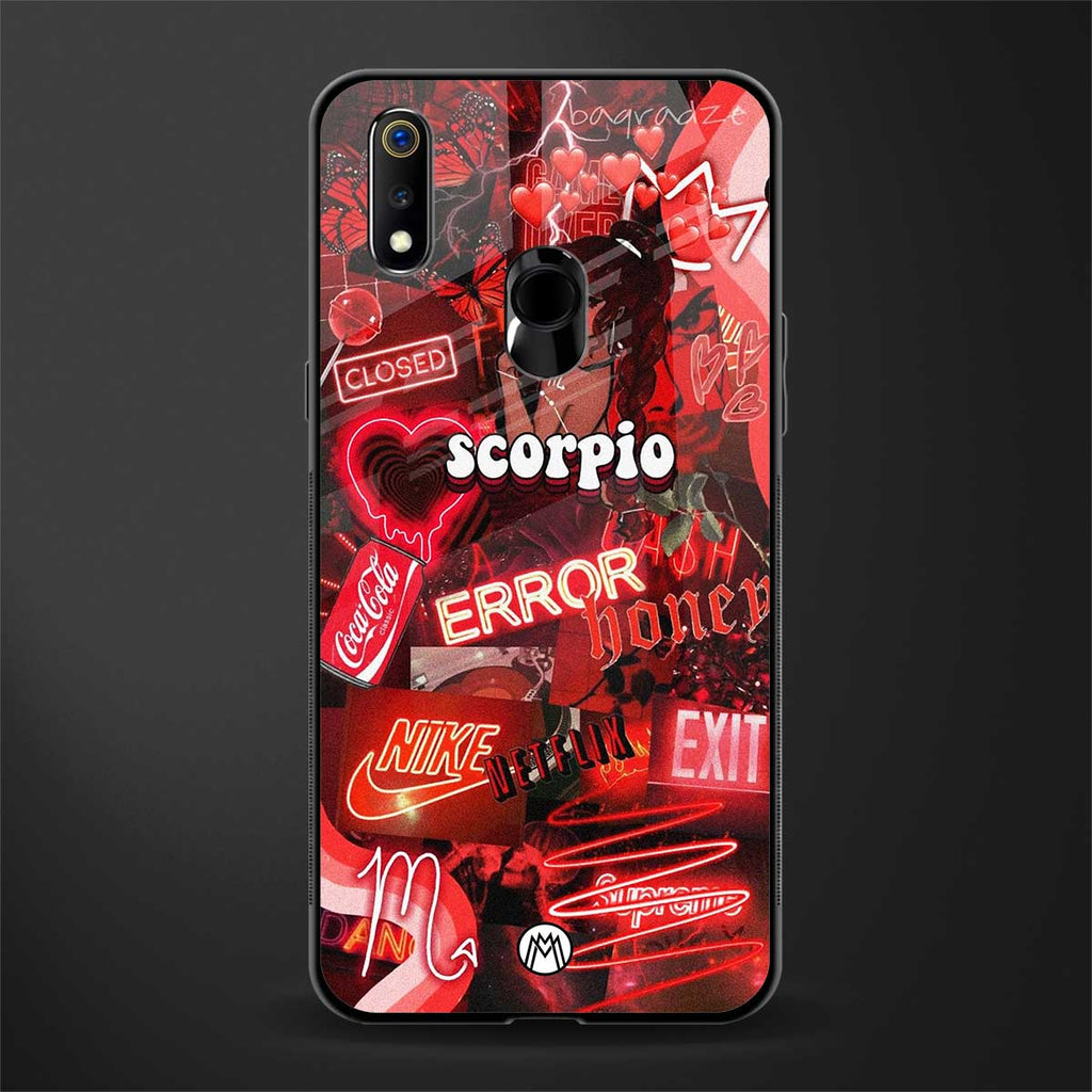 scorpio aesthetic collage glass case for realme 3 pro image