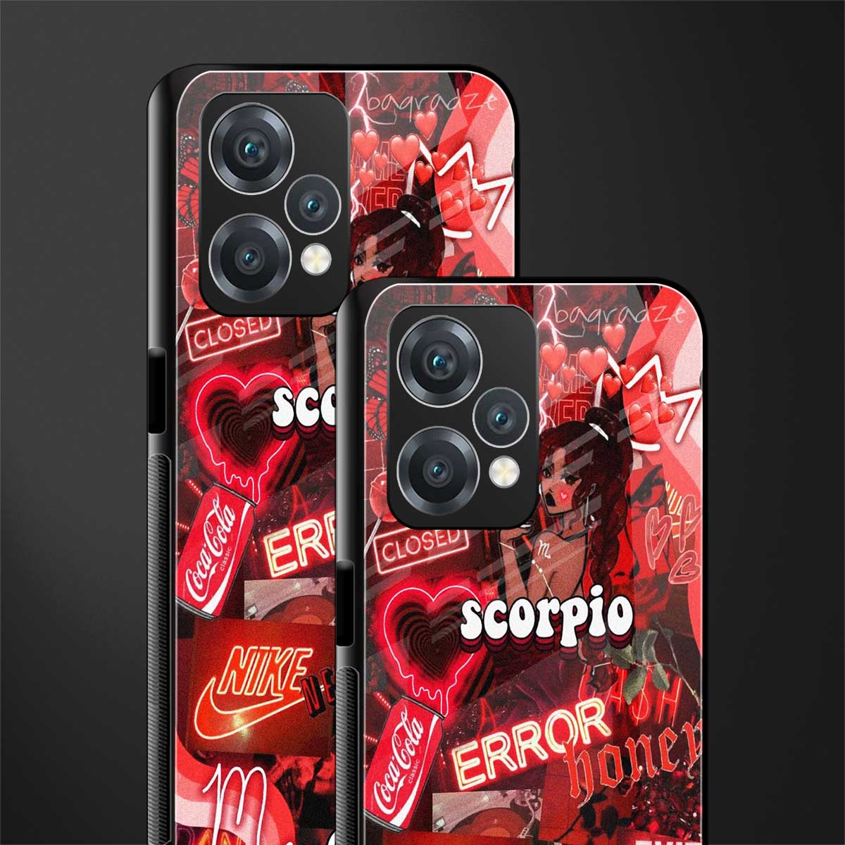 scorpio aesthetic collage back phone cover | glass case for realme 9 pro 5g