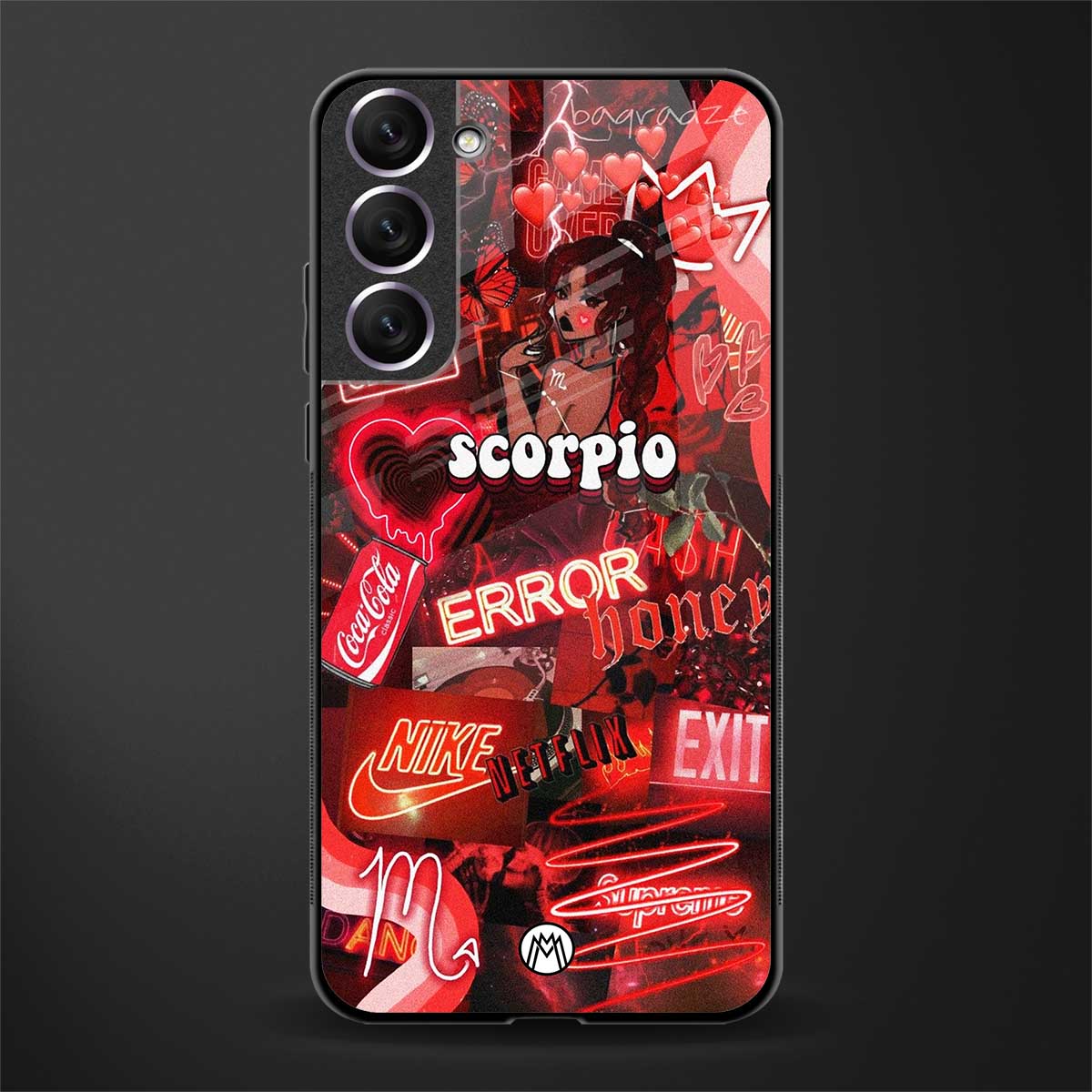 scorpio aesthetic collage glass case for samsung galaxy s21 plus image