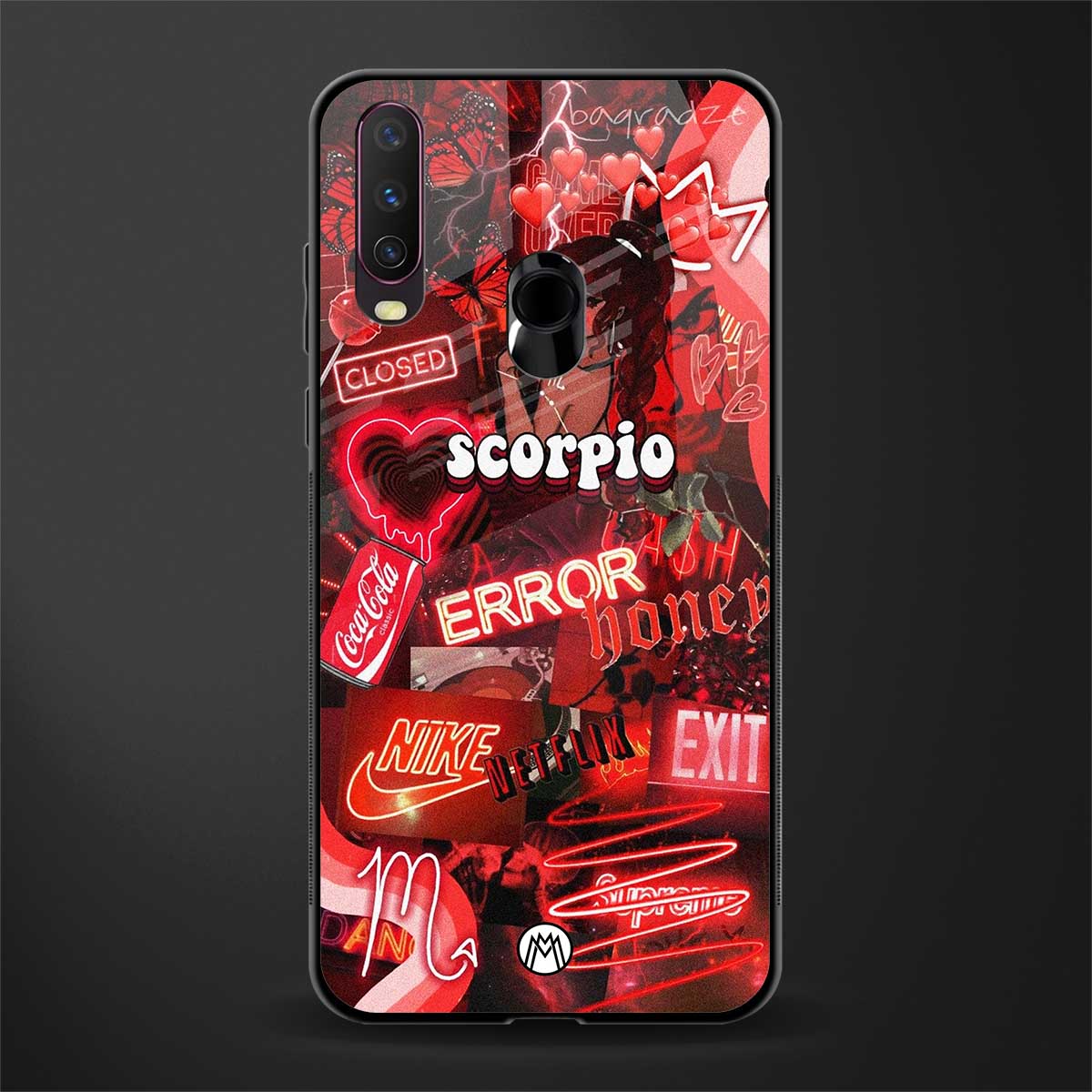 scorpio aesthetic collage glass case for vivo y12 image