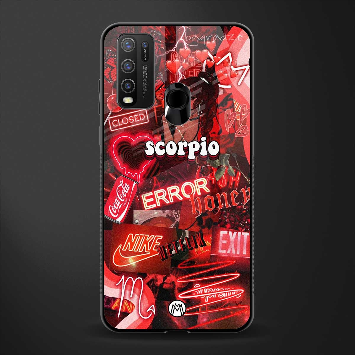 scorpio aesthetic collage glass case for vivo y50 image
