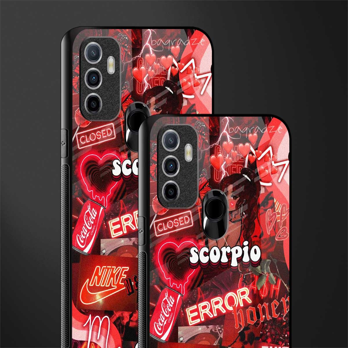 scorpio aesthetic collage glass case for oppo a53 image-2