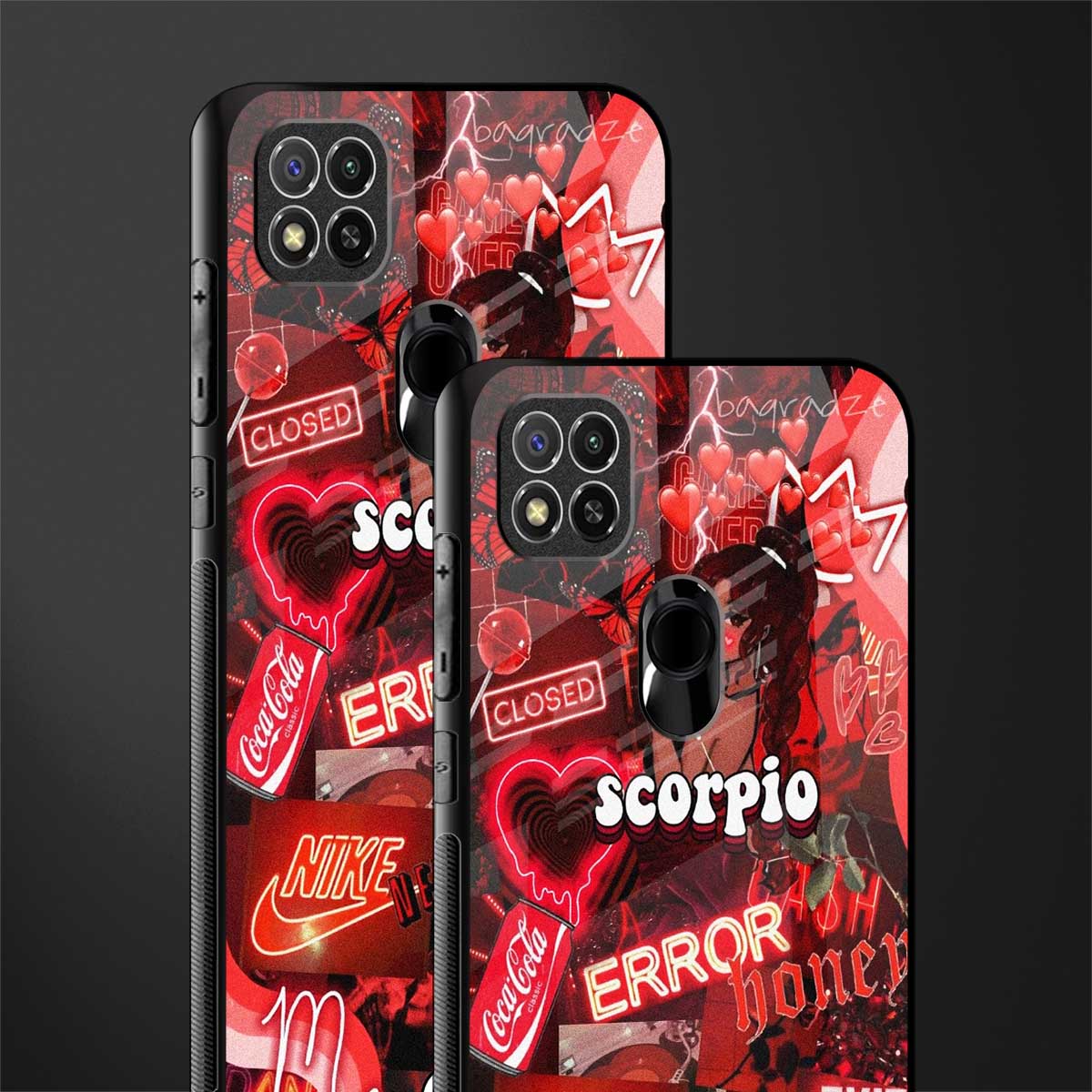 scorpio aesthetic collage glass case for poco c31 image-2