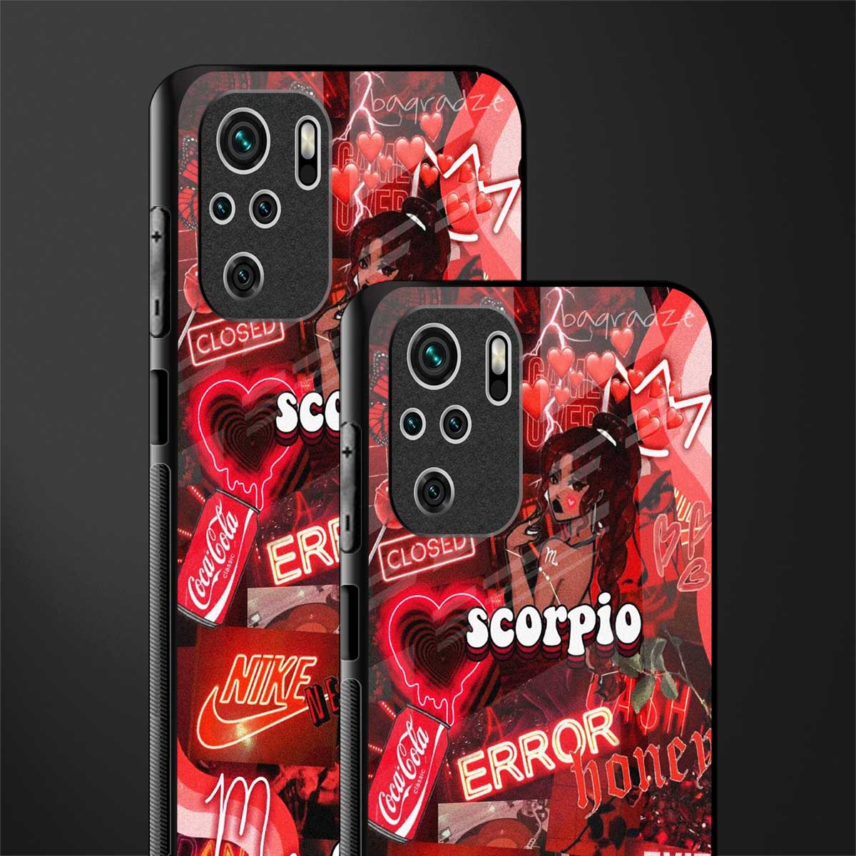 scorpio aesthetic collage glass case for redmi note 10 image-2