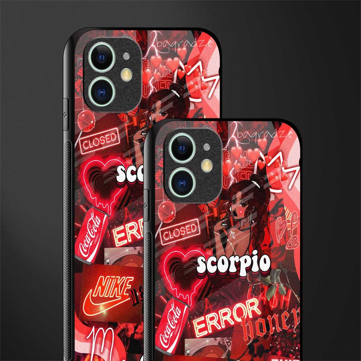 scorpio aesthetic collage glass case for iphone 12 mini image-2