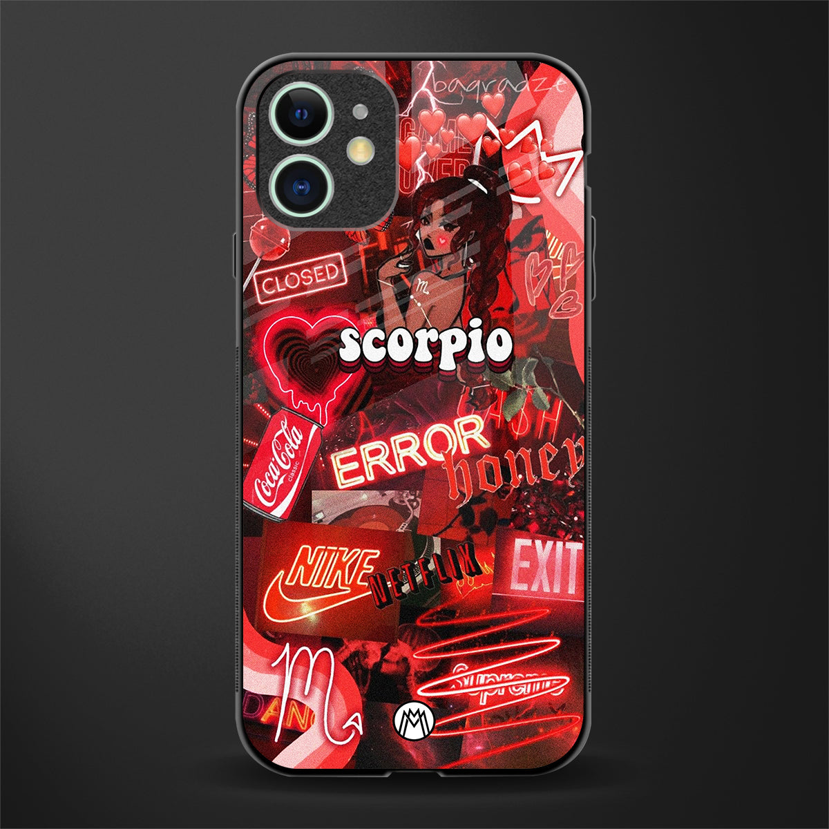 scorpio aesthetic collage glass case for iphone 12 mini image
