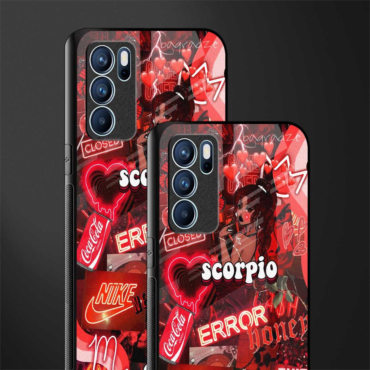 scorpio aesthetic collage glass case for oppo reno6 pro 5g image-2