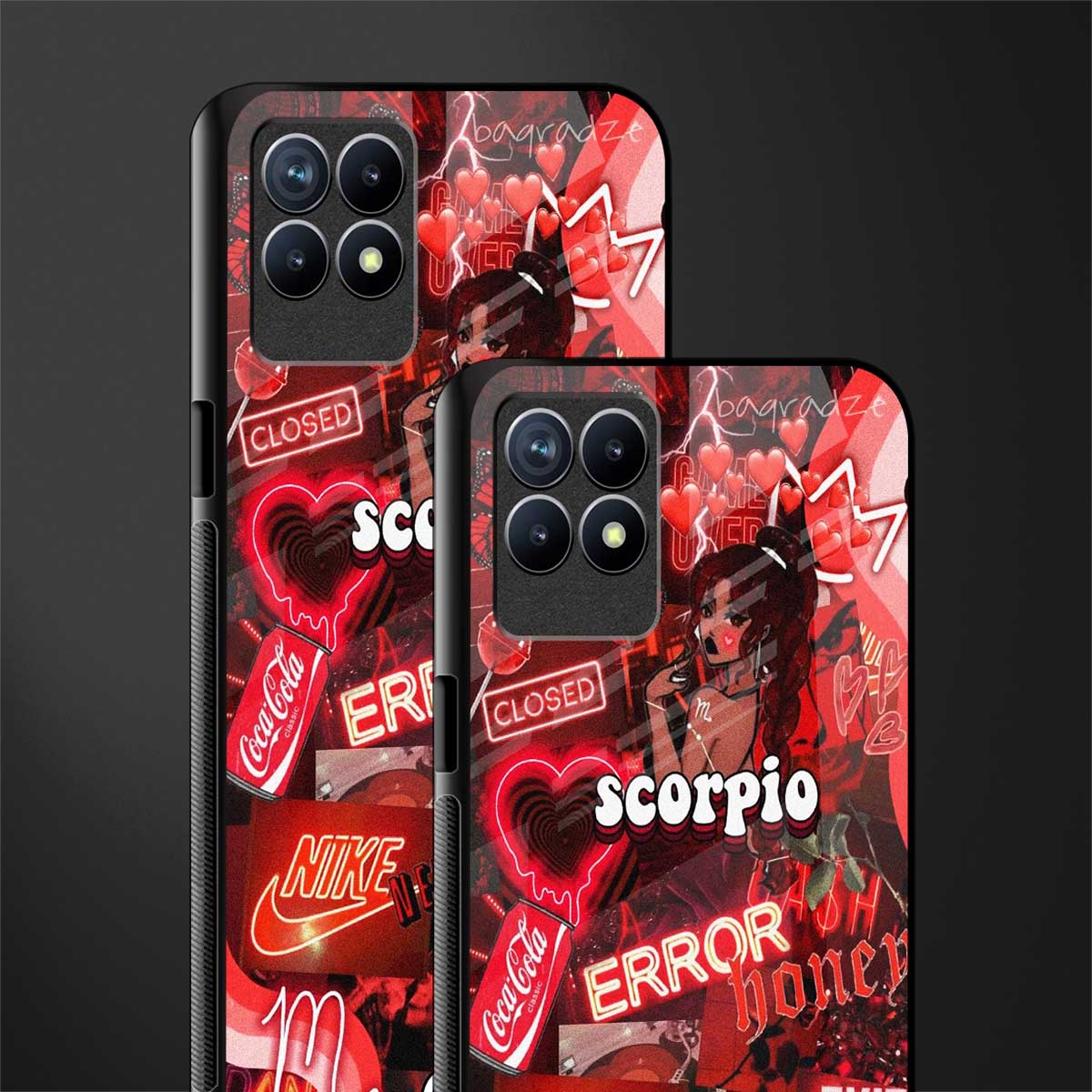 scorpio aesthetic collage glass case for realme 8i image-2