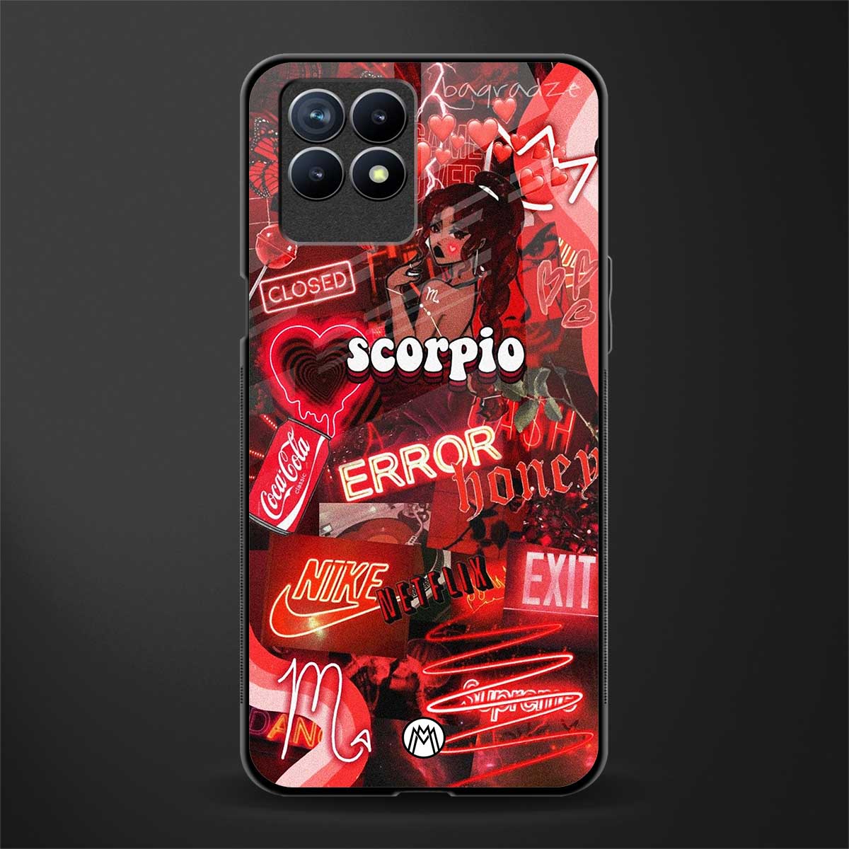 scorpio aesthetic collage glass case for realme 8i image