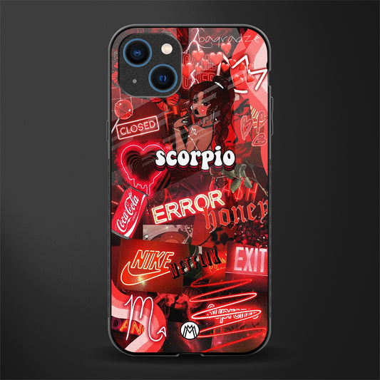 scorpio aesthetic collage glass case for iphone 14 plus image