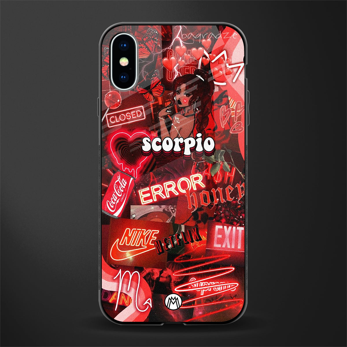 scorpio aesthetic collage glass case for iphone xs image