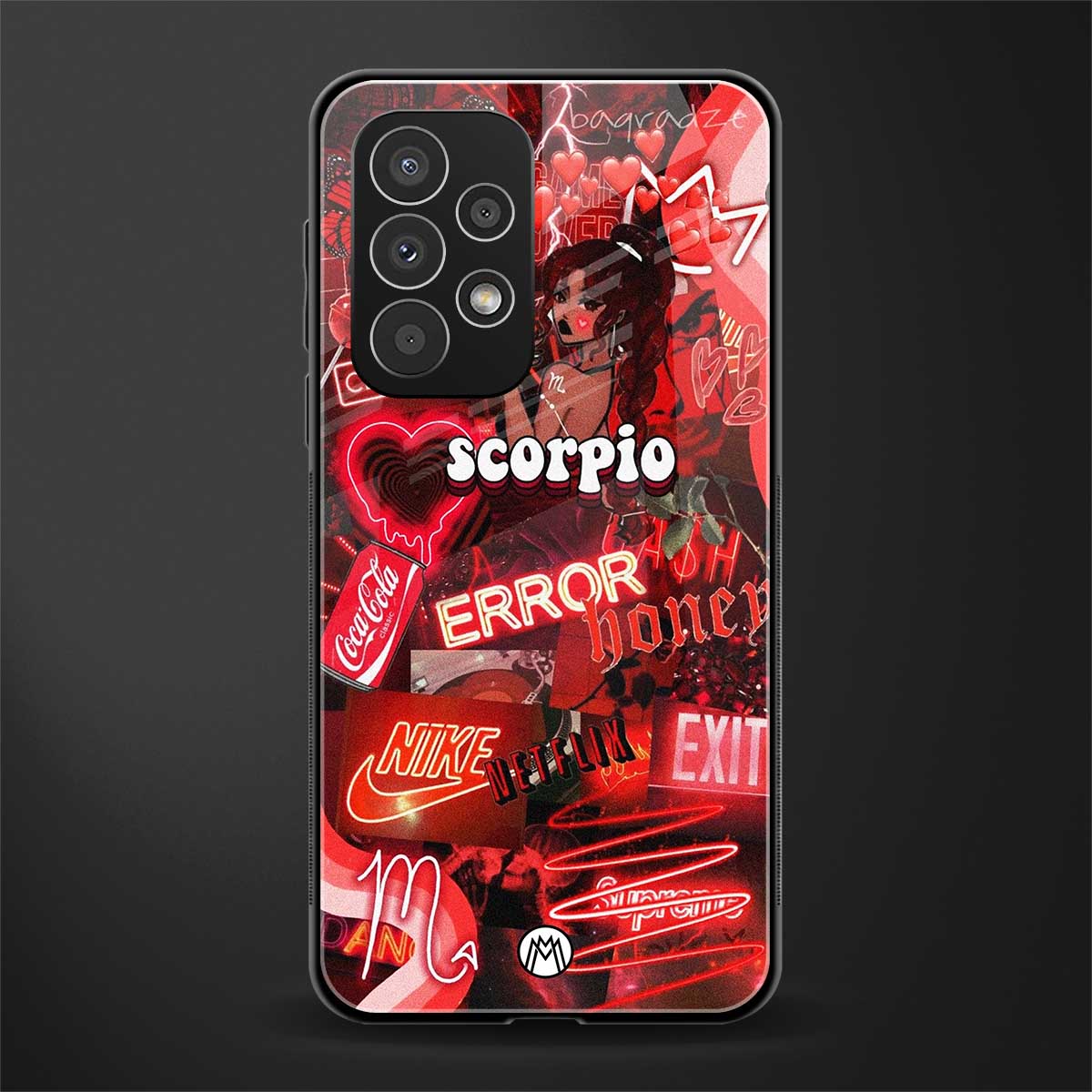 scorpio aesthetic collage back phone cover | glass case for samsung galaxy a73 5g