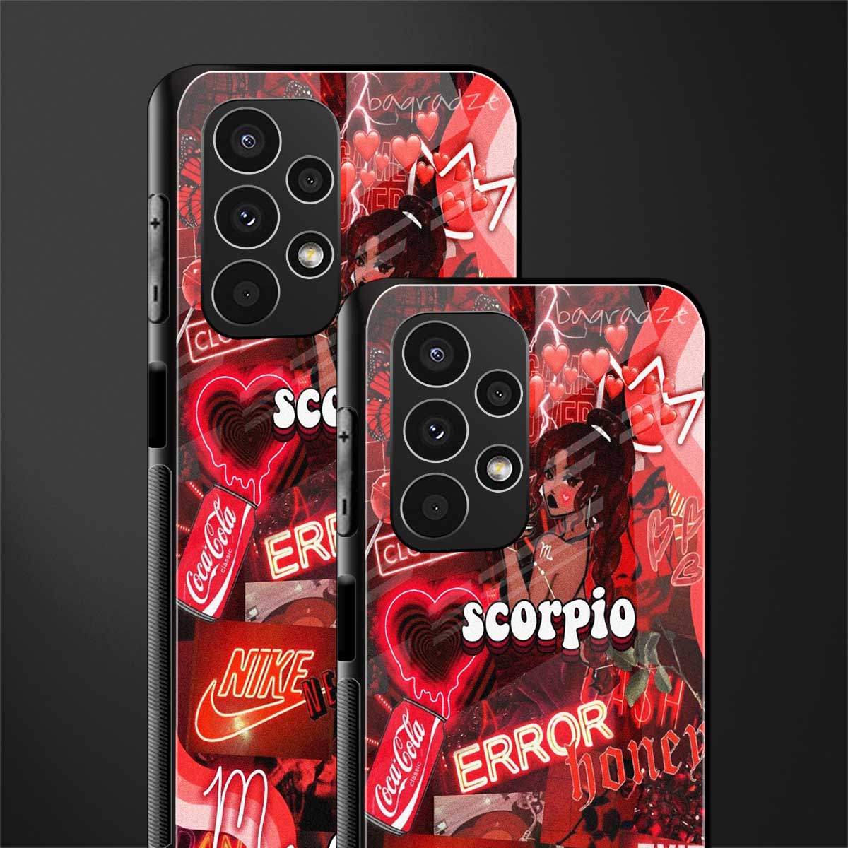 scorpio aesthetic collage back phone cover | glass case for samsung galaxy a13 4g