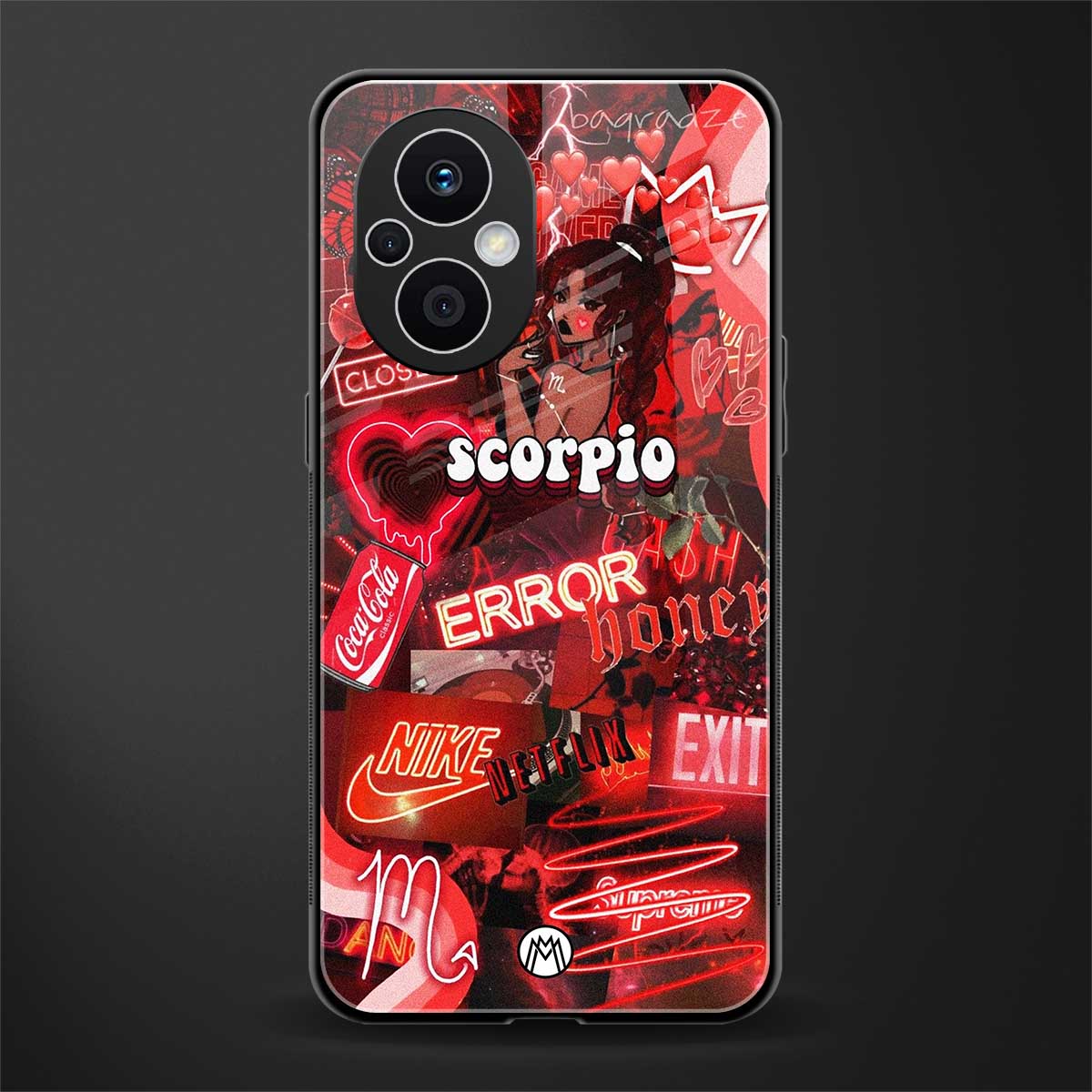 scorpio aesthetic collage back phone cover | glass case for oppo f21 pro 5g