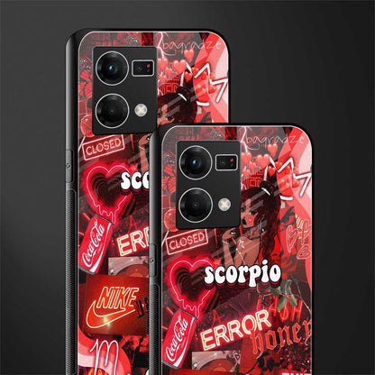 scorpio aesthetic collage back phone cover | glass case for oppo f21 pro 4g
