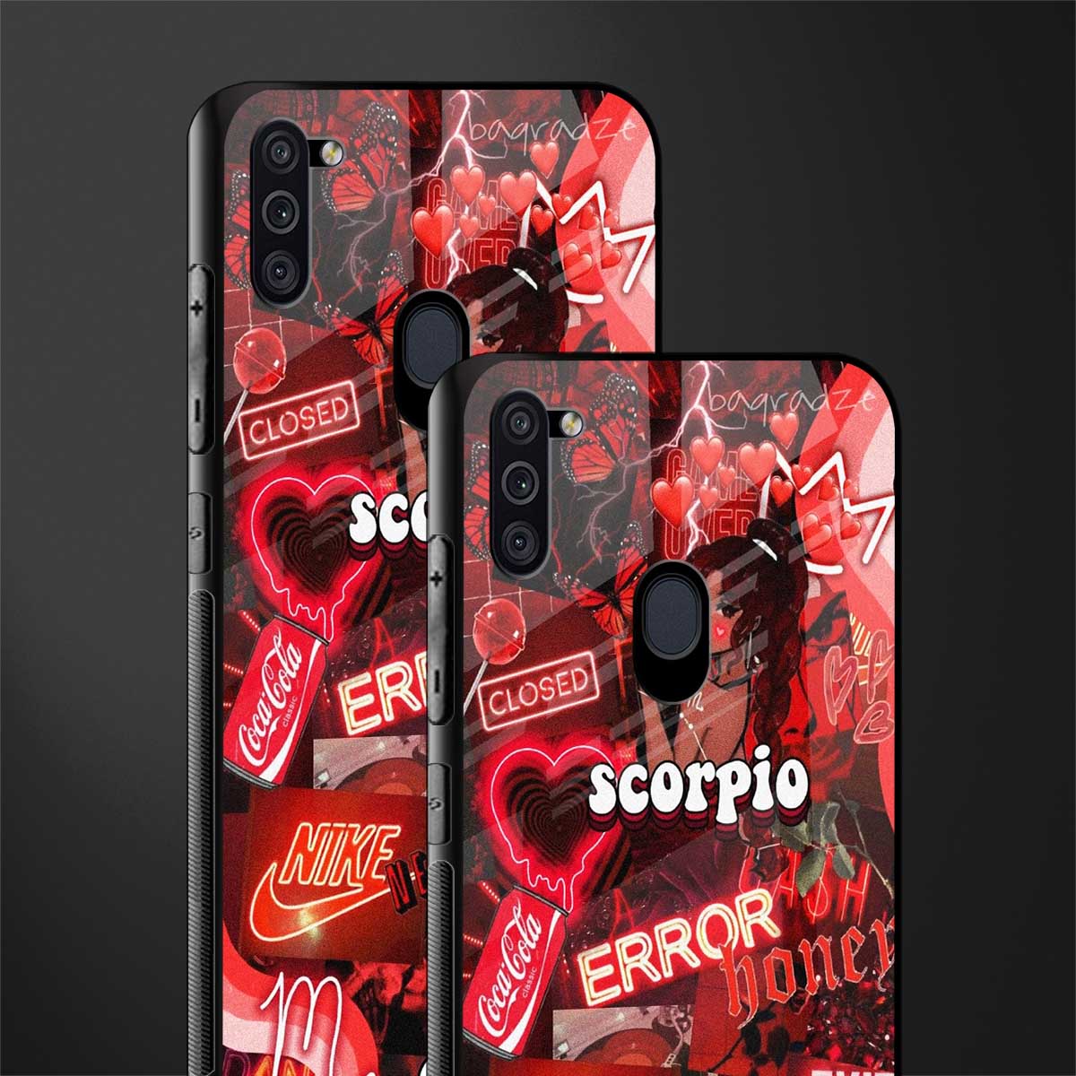 scorpio aesthetic collage glass case for samsung galaxy m11 image-2