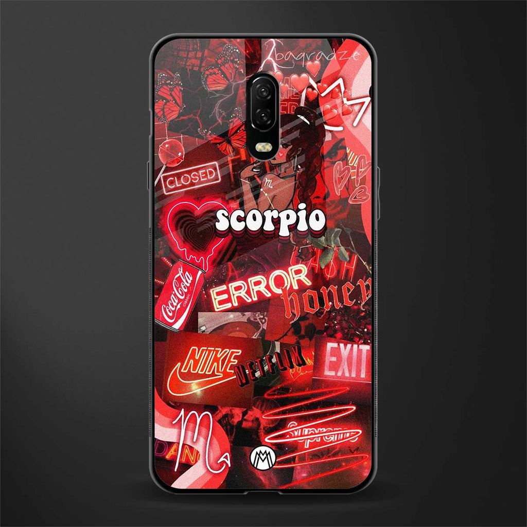 scorpio aesthetic collage glass case for oneplus 6t image