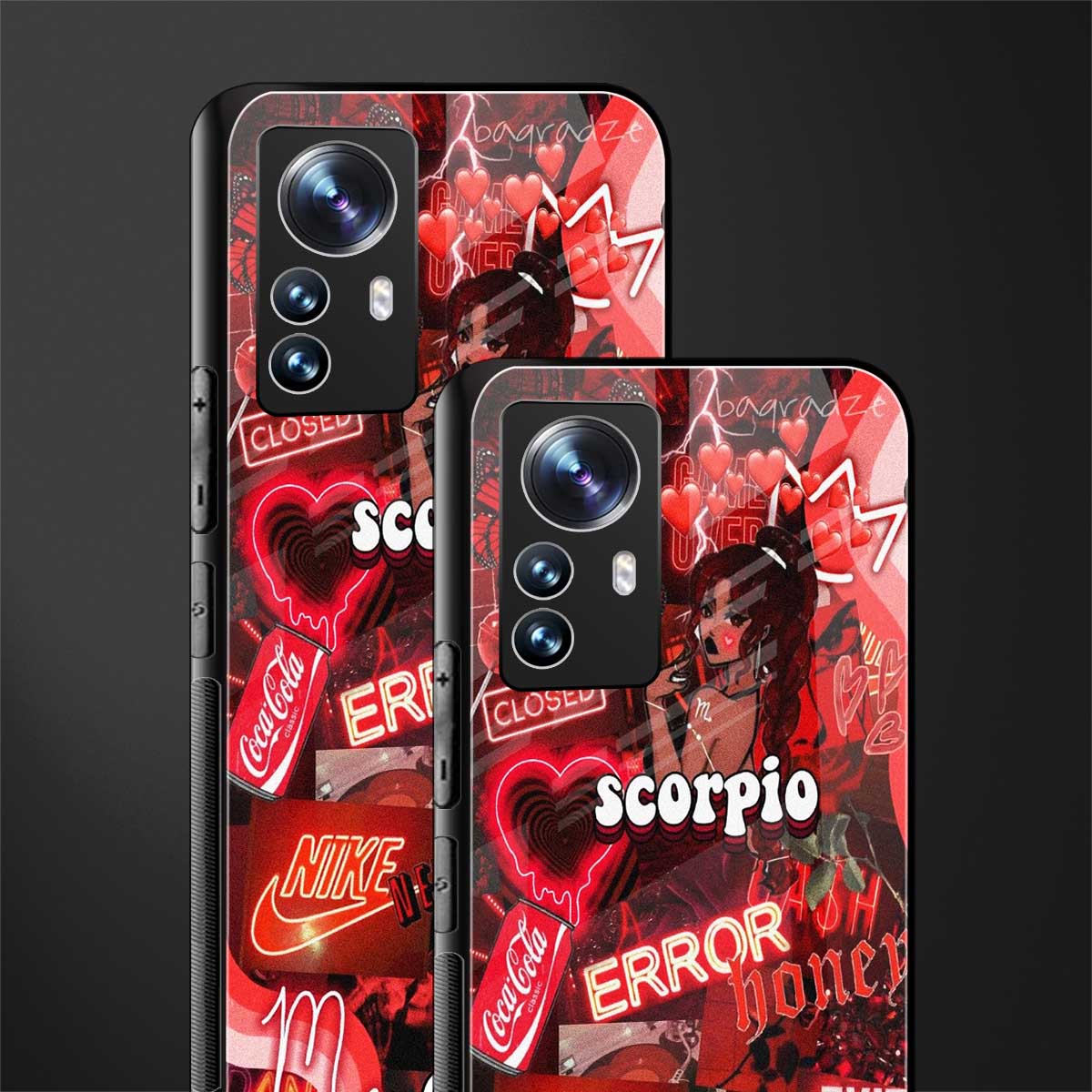scorpio aesthetic collage back phone cover | glass case for xiaomi 12 pro