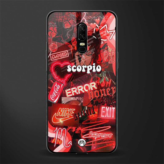 scorpio aesthetic collage glass case for oneplus 6 image