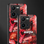scorpio aesthetic collage back phone cover | glass case for vivo y35 4g