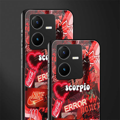 scorpio aesthetic collage back phone cover | glass case for vivo y22
