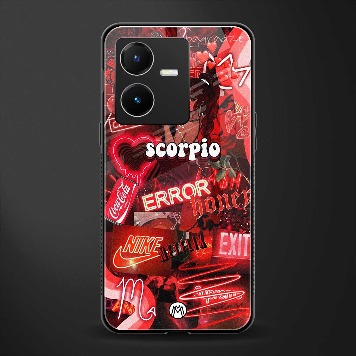 scorpio aesthetic collage back phone cover | glass case for vivo y22