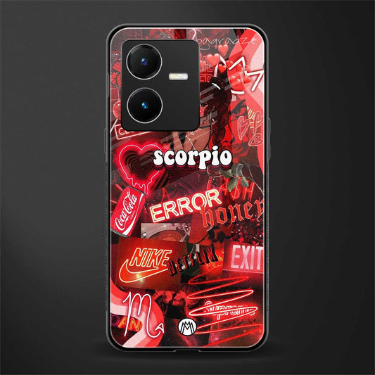 scorpio aesthetic collage back phone cover | glass case for vivo y22