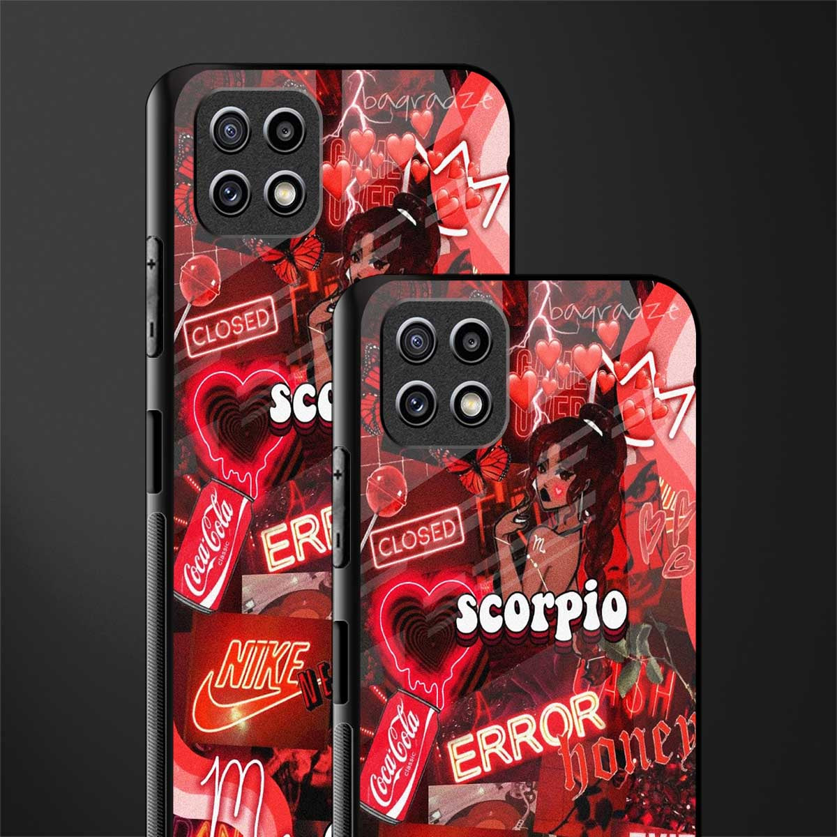 scorpio aesthetic collage back phone cover | glass case for samsung galaxy f42