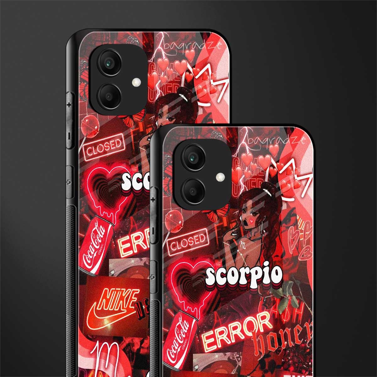 scorpio aesthetic collage back phone cover | glass case for samsung galaxy a04