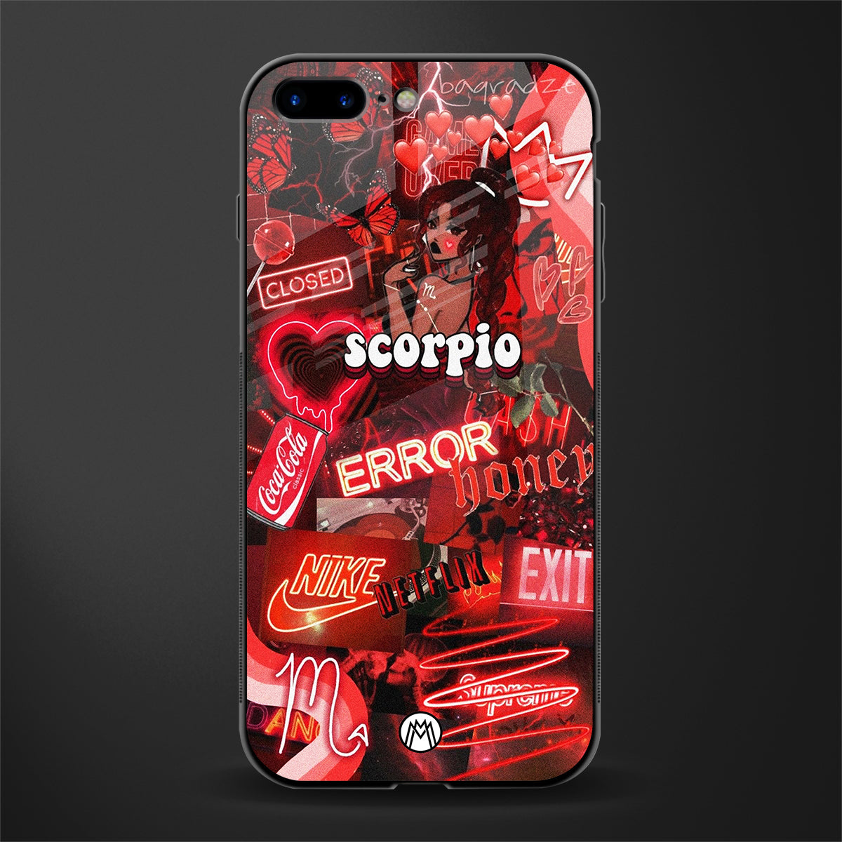 scorpio aesthetic collage glass case for iphone 8 plus image
