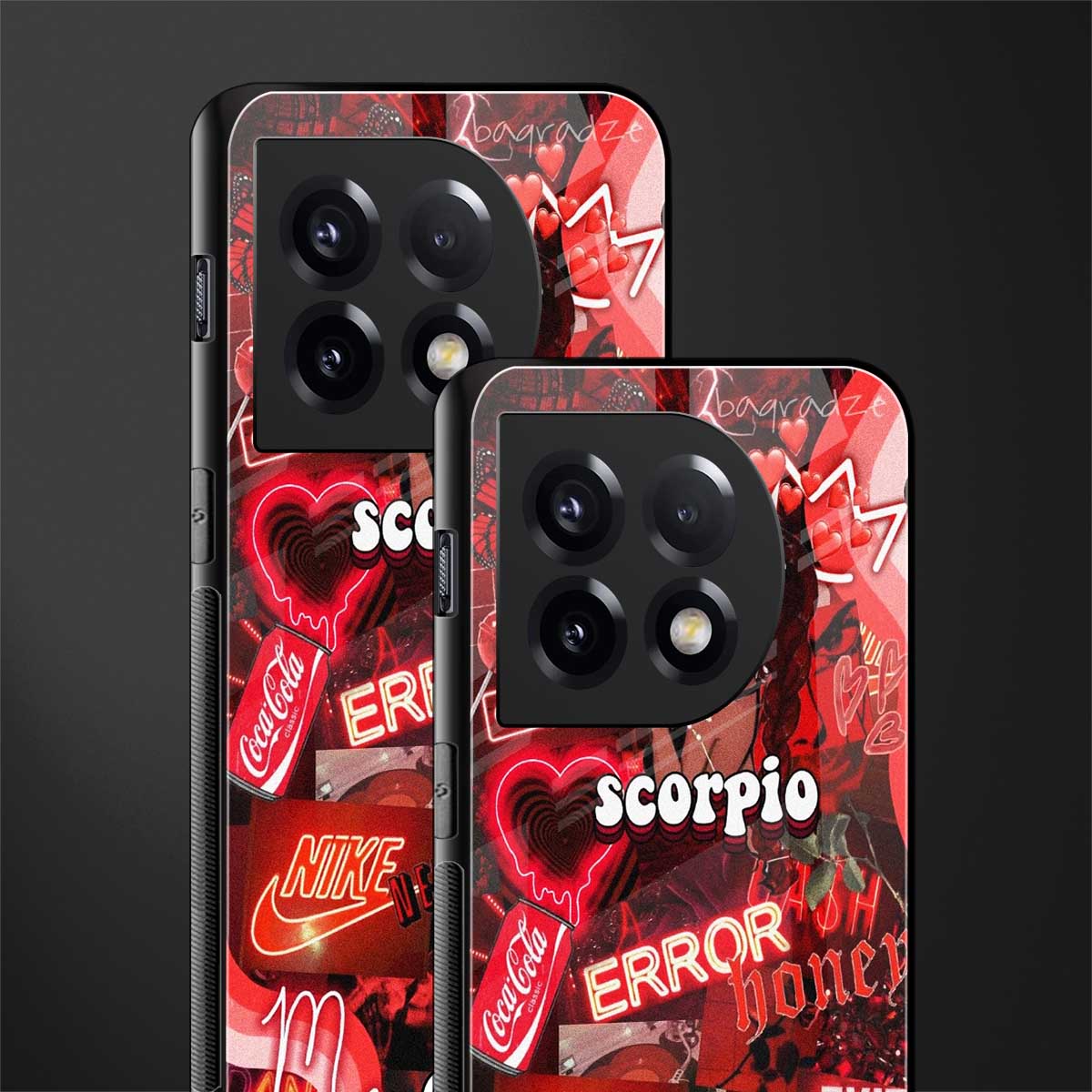 scorpio aesthetic collage back phone cover | glass case for oneplus 11