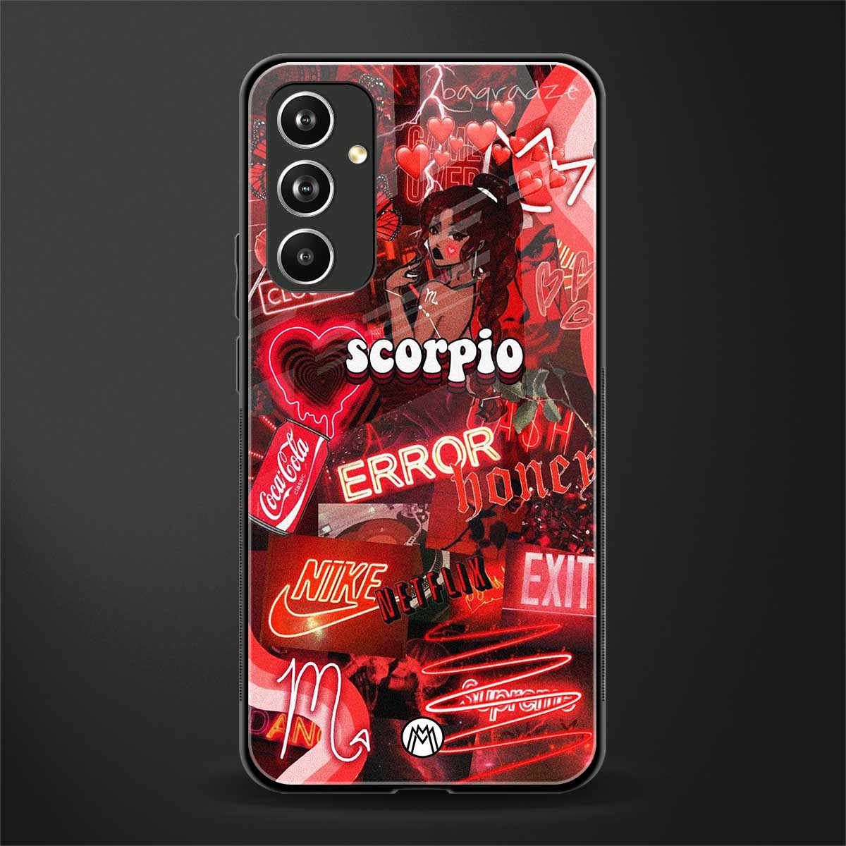scorpio aesthetic collage back phone cover | glass case for samsung galaxy a54 5g