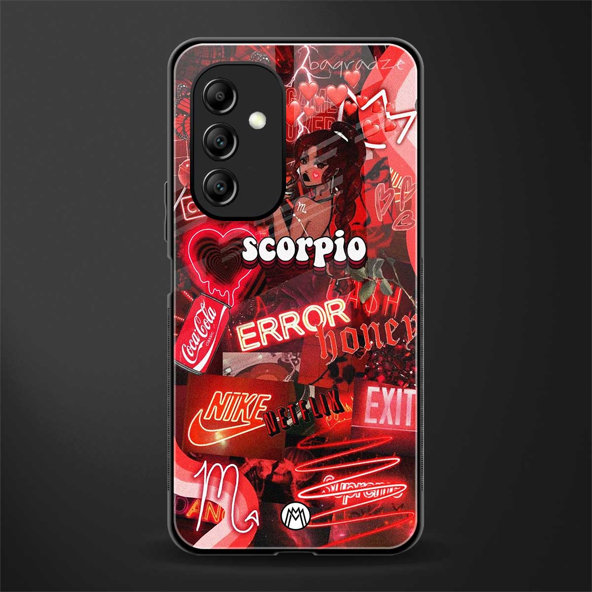 scorpio aesthetic collage back phone cover | glass case for samsung galaxy a14 5g