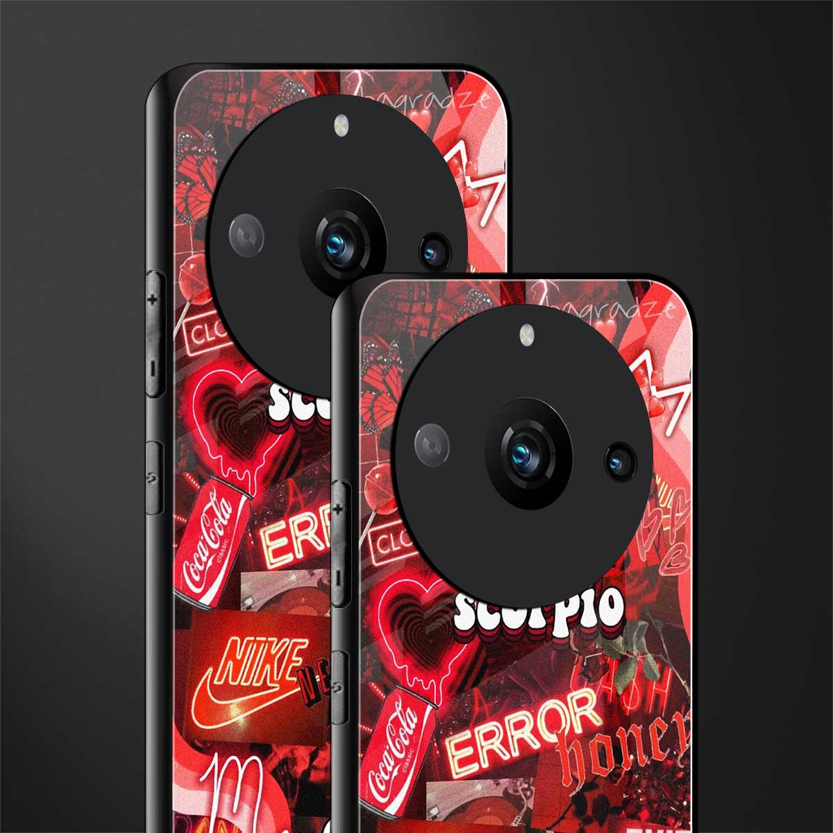 scorpio aesthetic collage back phone cover | glass case for realme 11 pro 5g