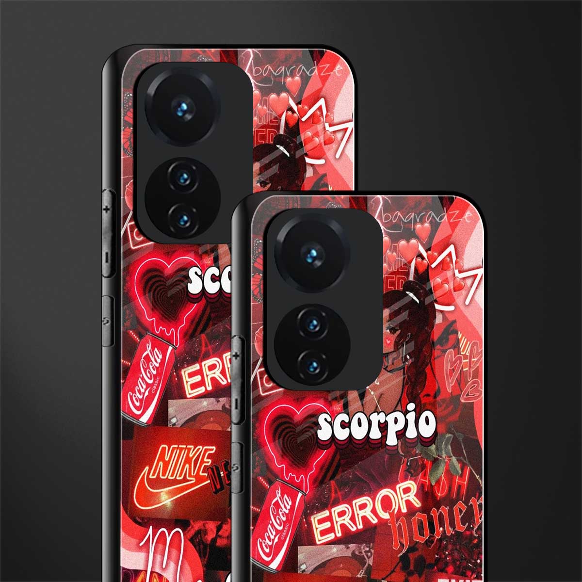 scorpio aesthetic collage back phone cover | glass case for vivo t1 44w 4g