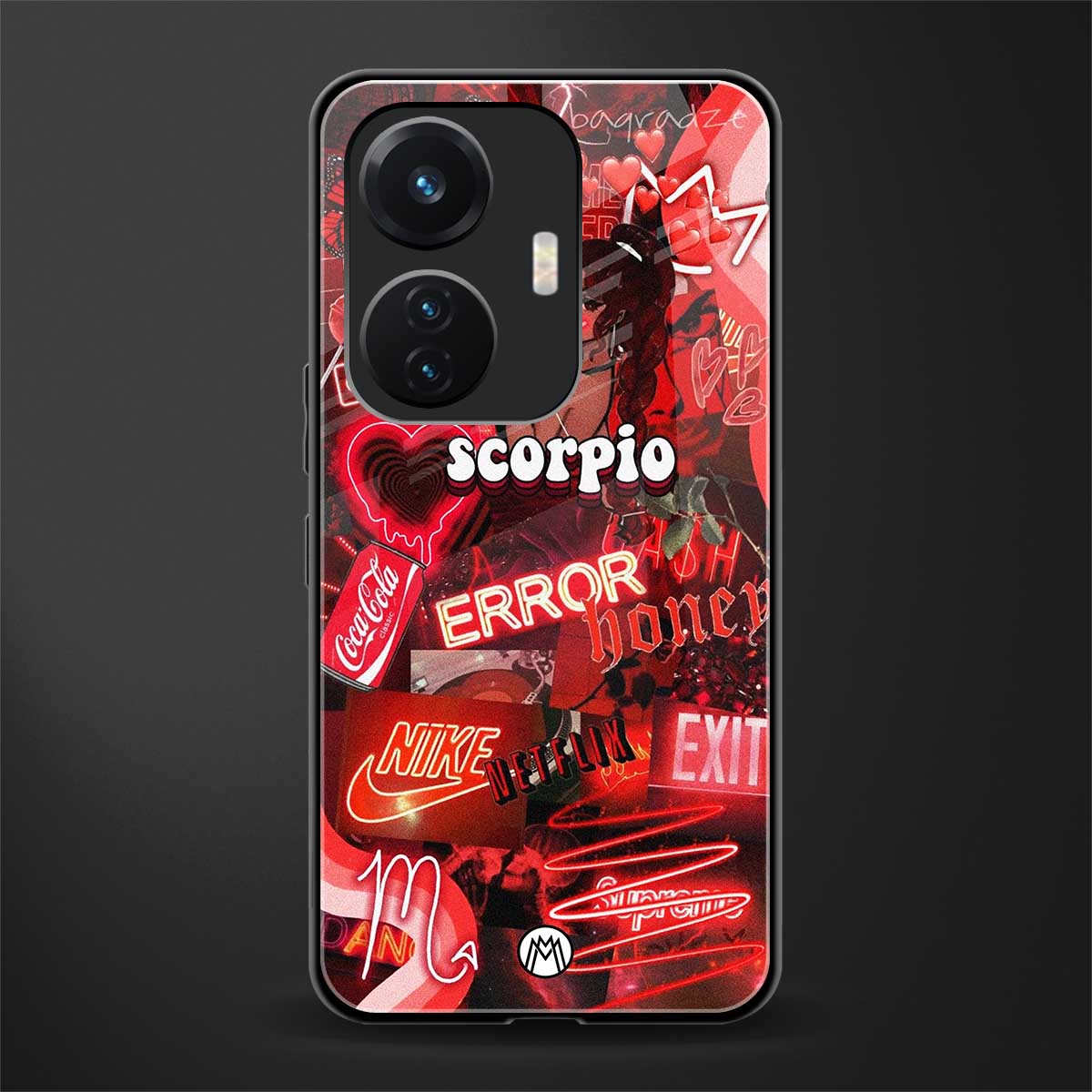 scorpio aesthetic collage back phone cover | glass case for vivo t1 44w 4g