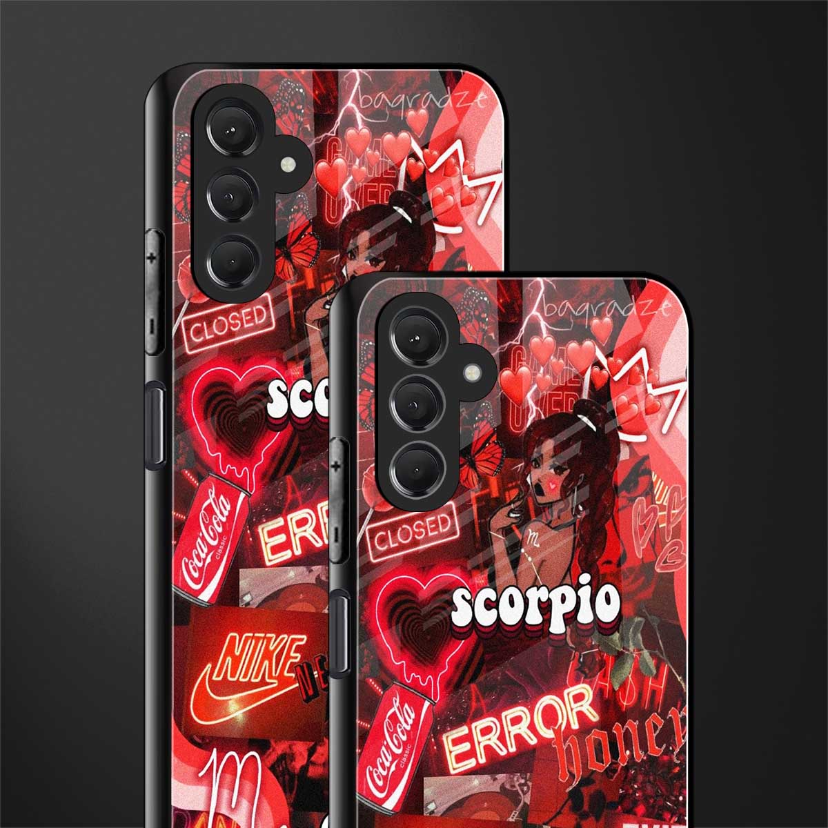scorpio aesthetic collage back phone cover | glass case for samsun galaxy a24 4g
