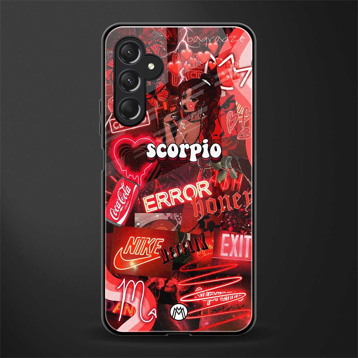 scorpio aesthetic collage back phone cover | glass case for samsun galaxy a24 4g