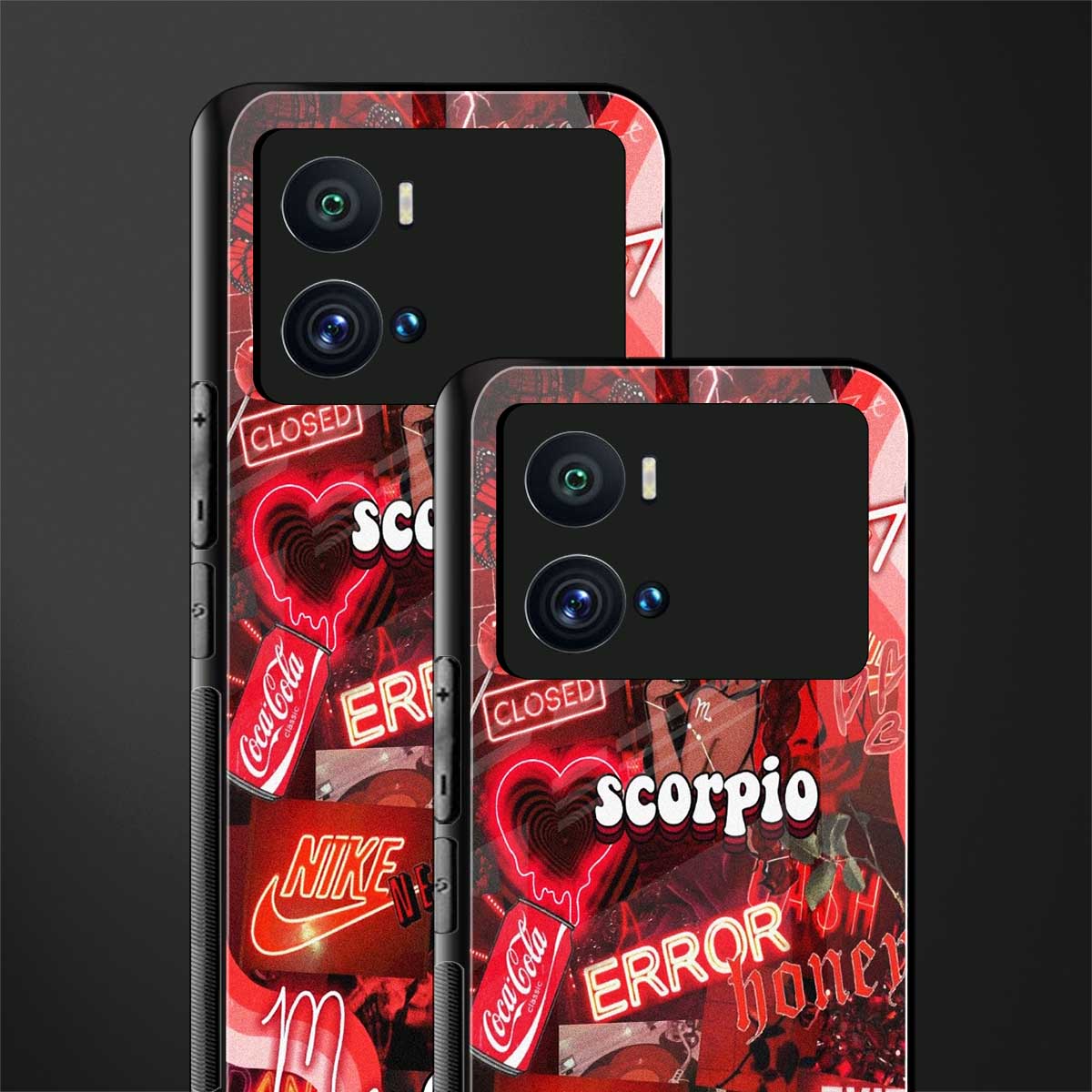 scorpio aesthetic collage back phone cover | glass case for iQOO 9 Pro