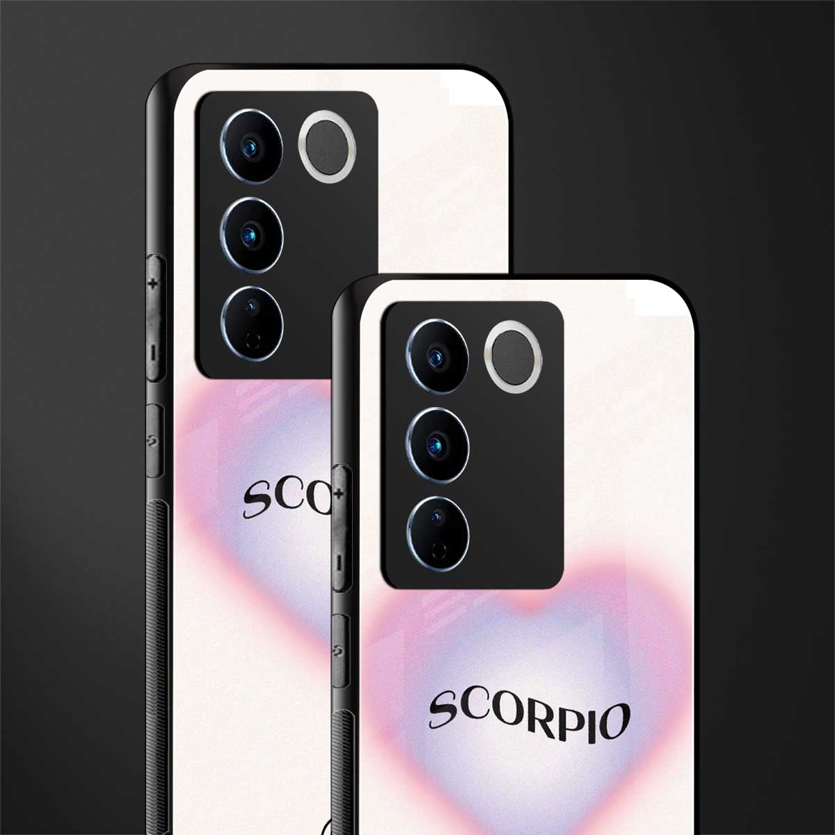 scorpio minimalistic back phone cover | glass case for vivo v27 pro 5g