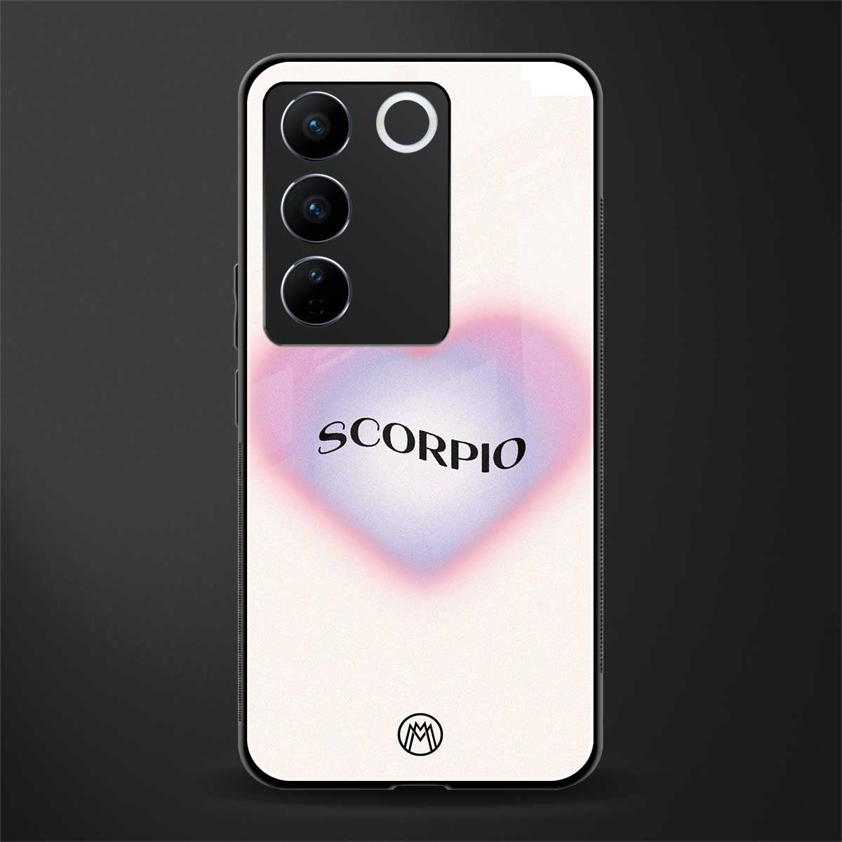 scorpio minimalistic back phone cover | glass case for vivo v27 pro 5g