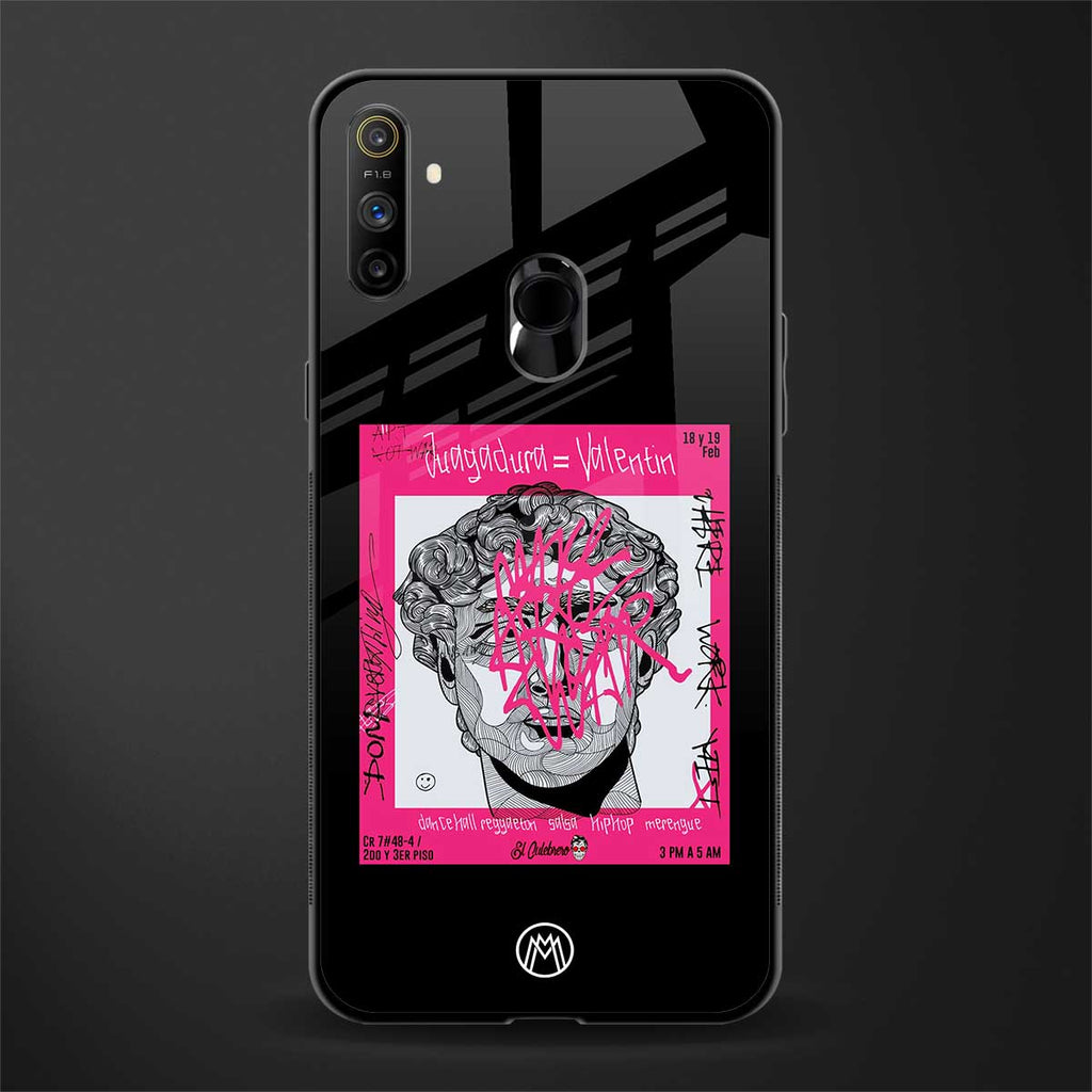 scribbled david michelangelo glass case for realme narzo 10a image