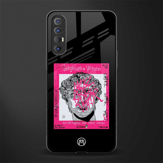 scribbled david michelangelo glass case for oppo reno 3 pro image
