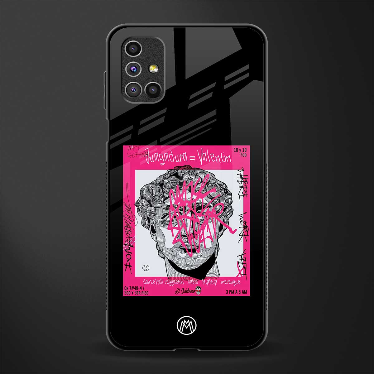 scribbled david michelangelo glass case for samsung galaxy m31s image